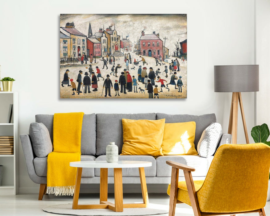 People Standing About CANVAS WALL ART PRINT ARTWORK PAINTING LS Lowry style