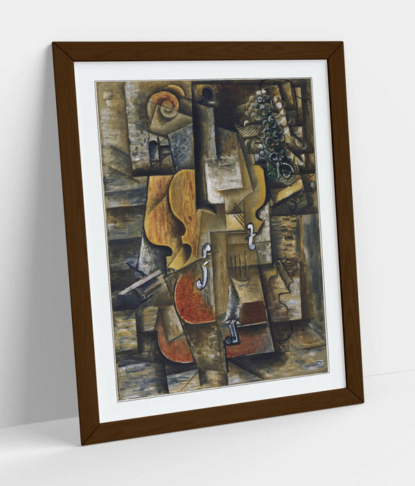 Picasso Framed Poster - Violin Artwork With Grape Art Print | Handmade UK Poster