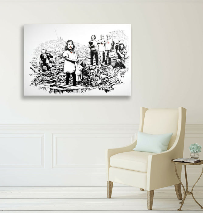 BANKSY CANVAS STREET WALL ART PRINT ARTWORK - MEDIA