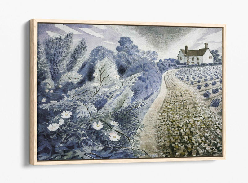 Canvas Wall Art - Eric Ravilious Essex Farmhouse | Float Effect Handmade Print