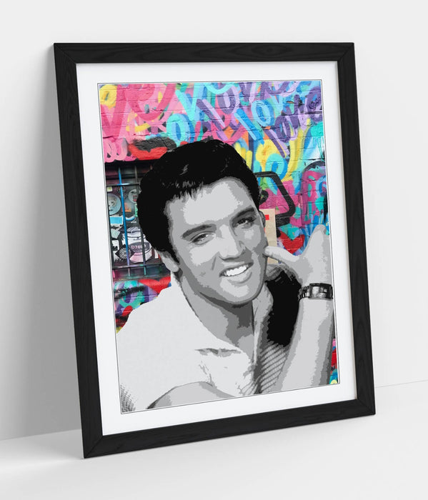 ELVIS PRESLEY GRAFFITI -ART FRAMED POSTER PICTURE PRINT ARTWORK