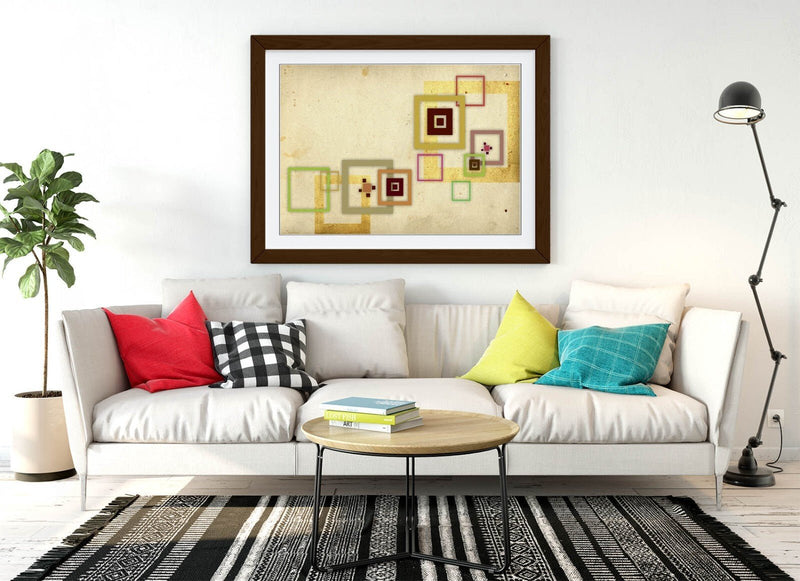 Abstract Framed Poster – Green Abstract Print | Handmade UK Artwork, Ready To Hang