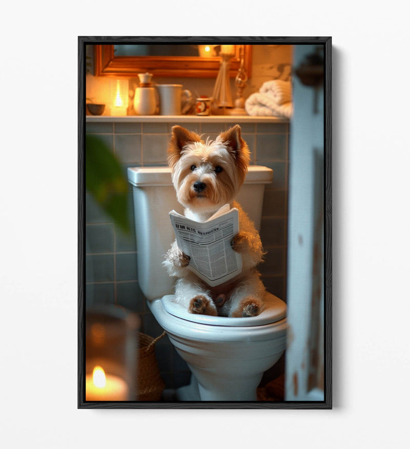 Yorkshire Terrier Canvas - Funny Dog Art With Float Effect Frame | Handmade Wall Art