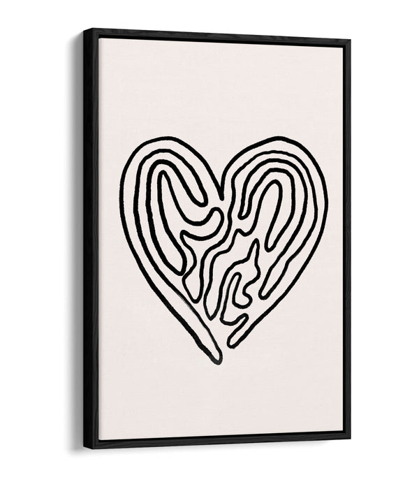 Canvas Wall Art - Heart Minimalist Illustration Float Effect | Handmade Bedroom Decor