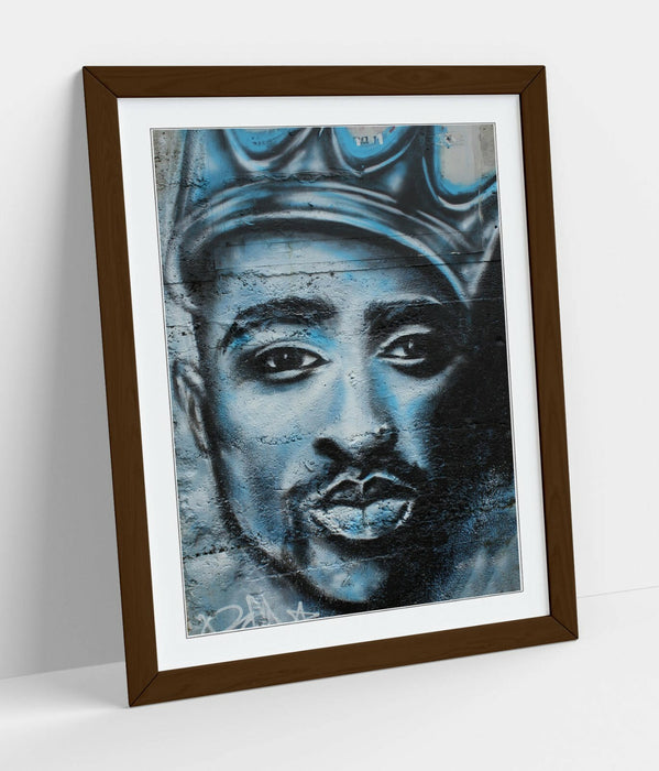 TUPAC GRAFFITI -ART FRAMED POSTER PICTURE PRINT ARTWORK- GREY WHITE