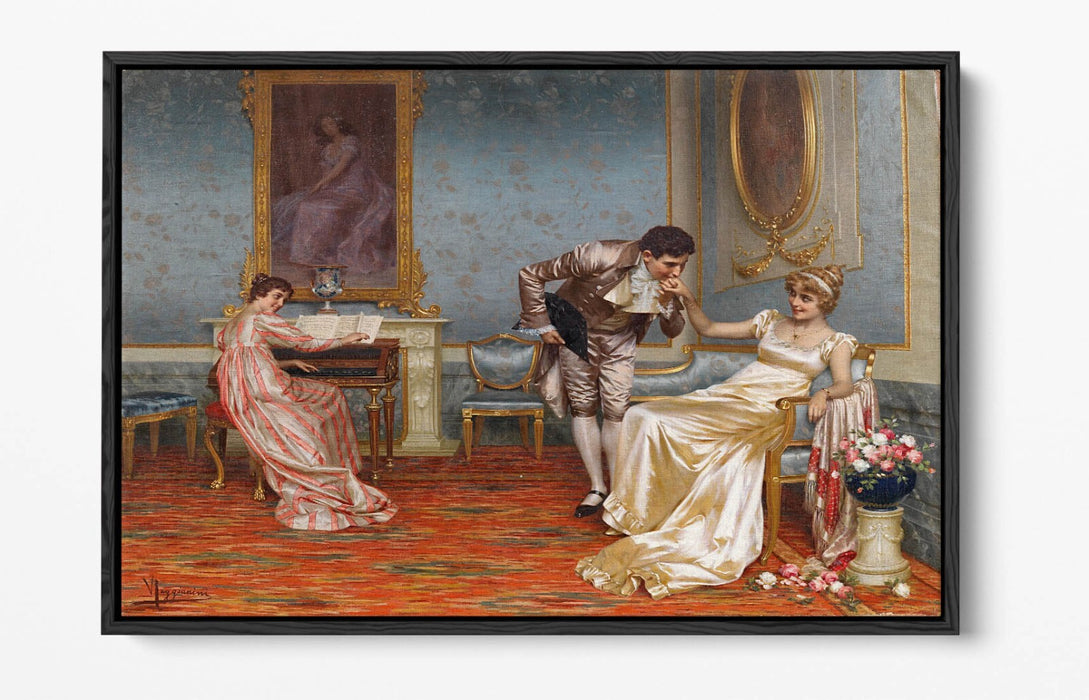 Float Effect Canvas Art - Vittorio Reggianini The Suitor | Premium 30mm Deep Frame