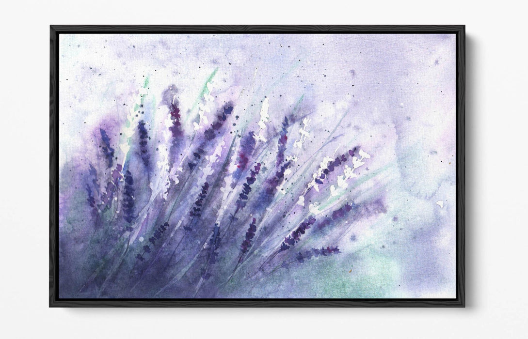 Lavender Canvas Wall Art – Watercolour Flower Print | Float Effect Canvas, Ready To Hang