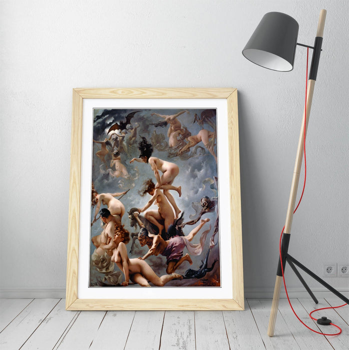 Framed Art Poster - Luis Ricardo Falero Witches Going To Sabbath Print 4 Sizes