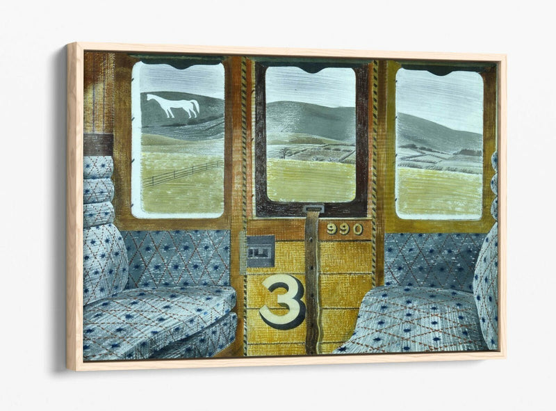 Canvas Wall Art – Eric Ravilious Train Landscape Print | Float Effect Canvas, Ready to Hang