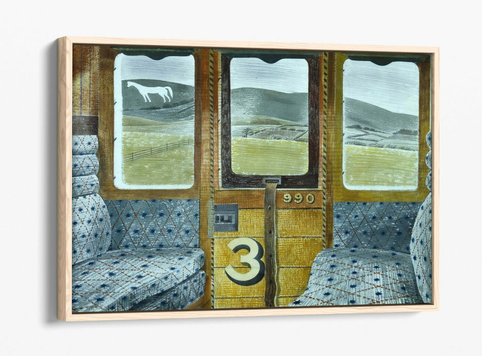 Canvas Wall Art – Eric Ravilious Train Landscape Print | Float Effect Canvas, Ready to Hang