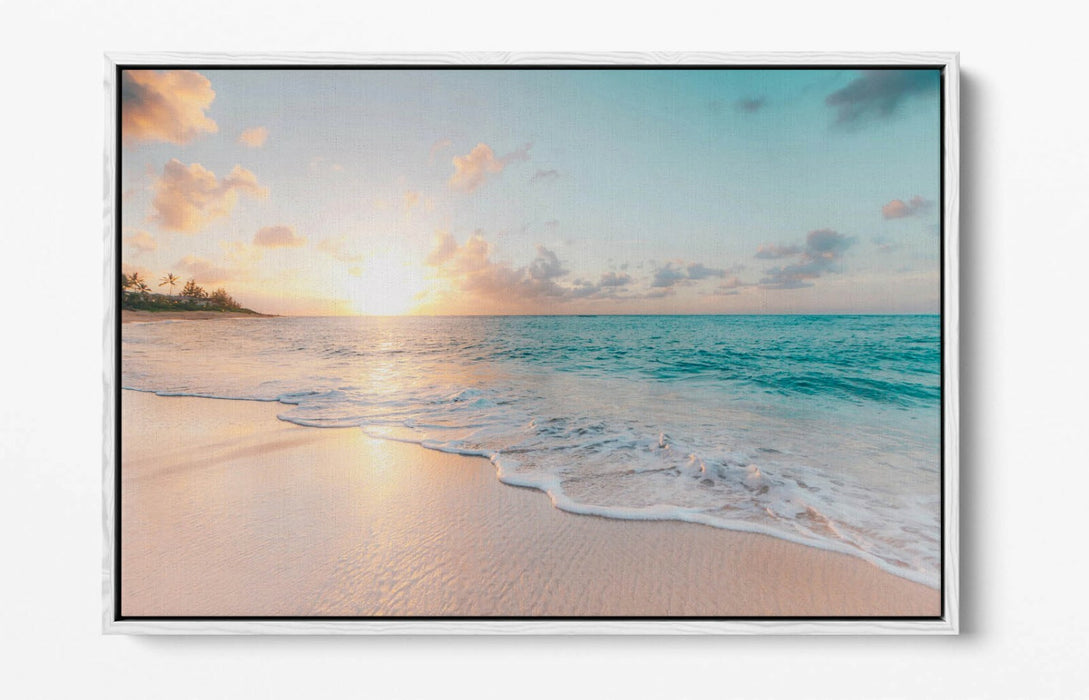 Canvas Wall Art - Hawaii Beach Peaceful Float Effect | Premium MDF Frame, Ready To Hang