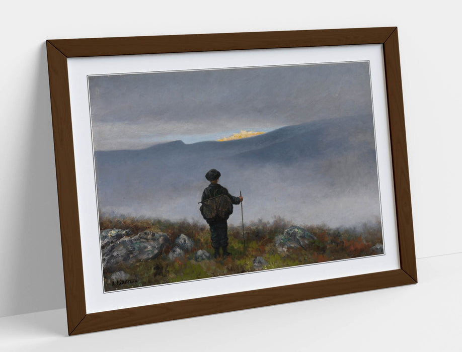 Framed Wall Art - Theodor Kittelsen Soria Moria Palace Poster Print, Ready to Hang