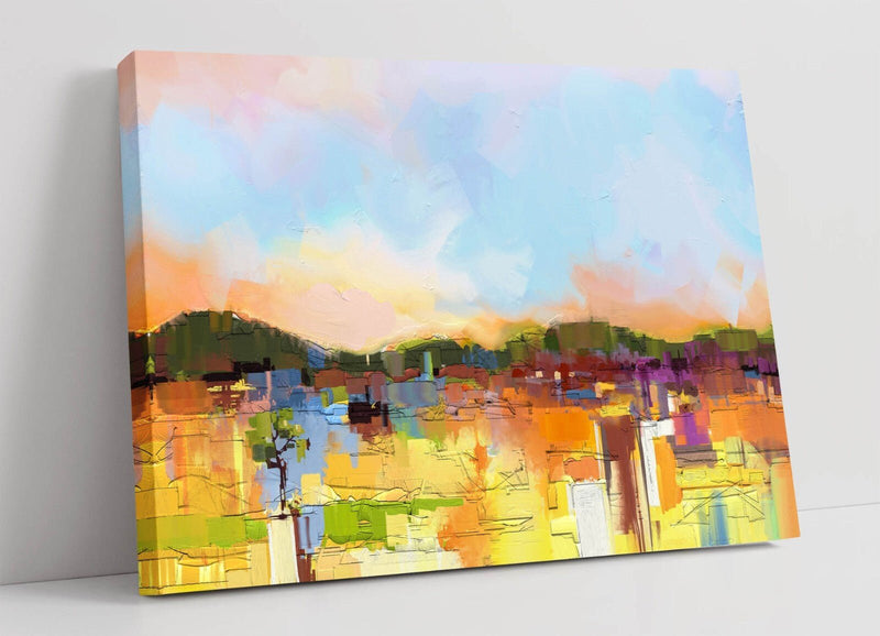 Canvas Wall Art - Abstract Colorful Landscape Canvas Print | Ready To Hang