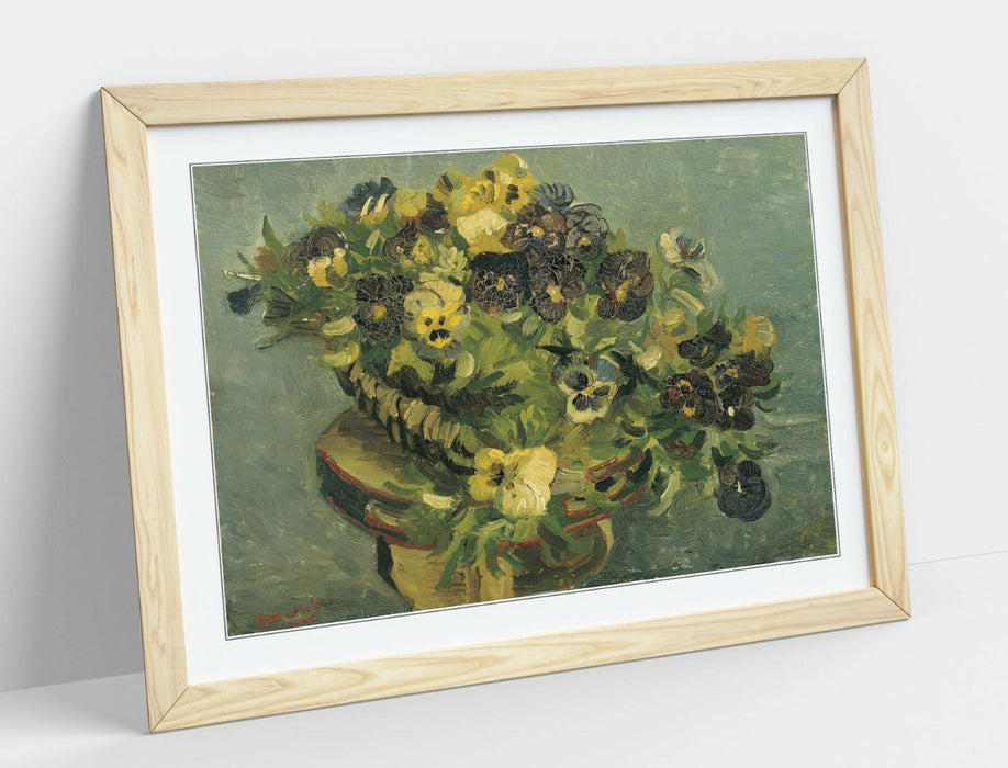 VINCENT VAN GOGH, BASKET WITH VIOLETS -FRAMED WALL ART PICTURE PRINT ARTWORK