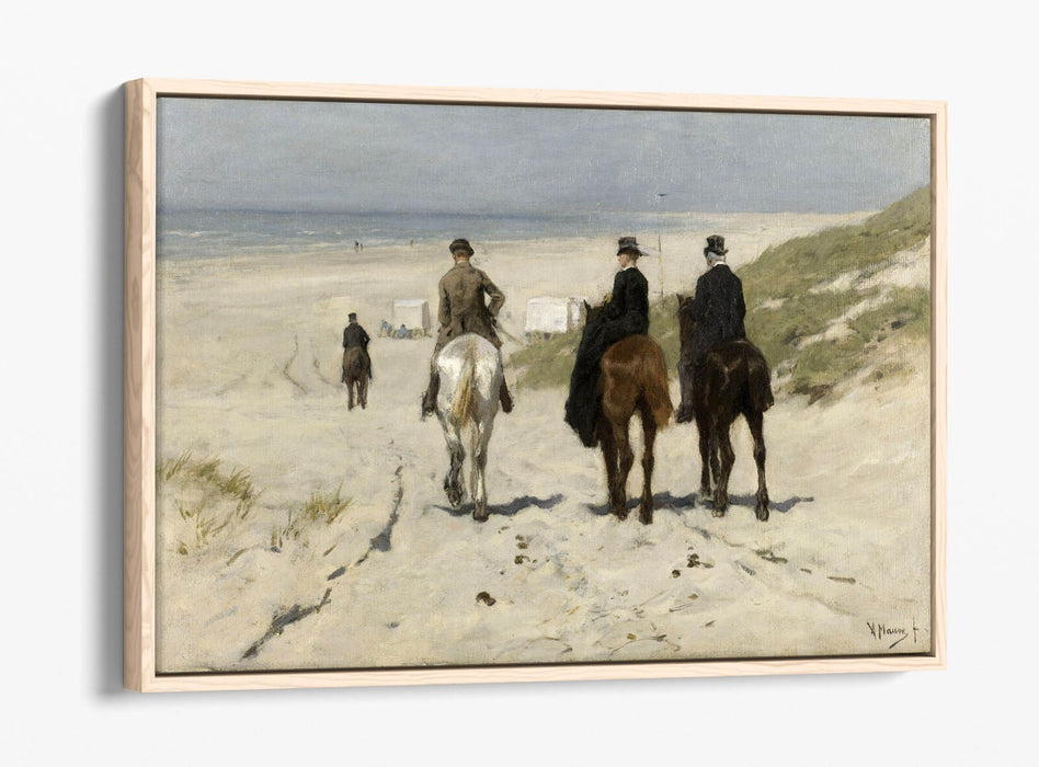 Canvas Wall Art – Morning Ride Along The Beach | Float Effect Canvas Print
