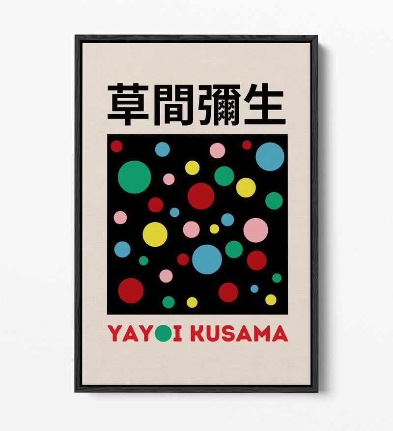 Canvas Art Print – Polka Dot Contemporary Wall Decor With Float Effect Frame