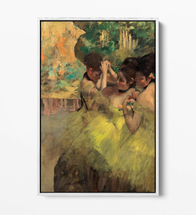 EDGAR DEGAS, YELLOW DANCERS -FLOAT EFFECT CANVAS WALL ART PRINT