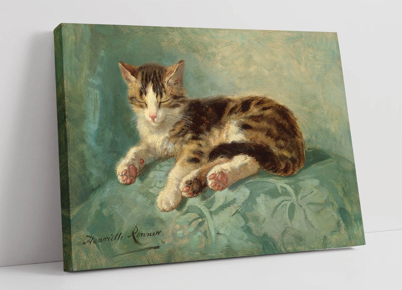 Canvas Wall Art – Henriette Ronner Knip Cat Nap Artwork | Premium Varnish Finish