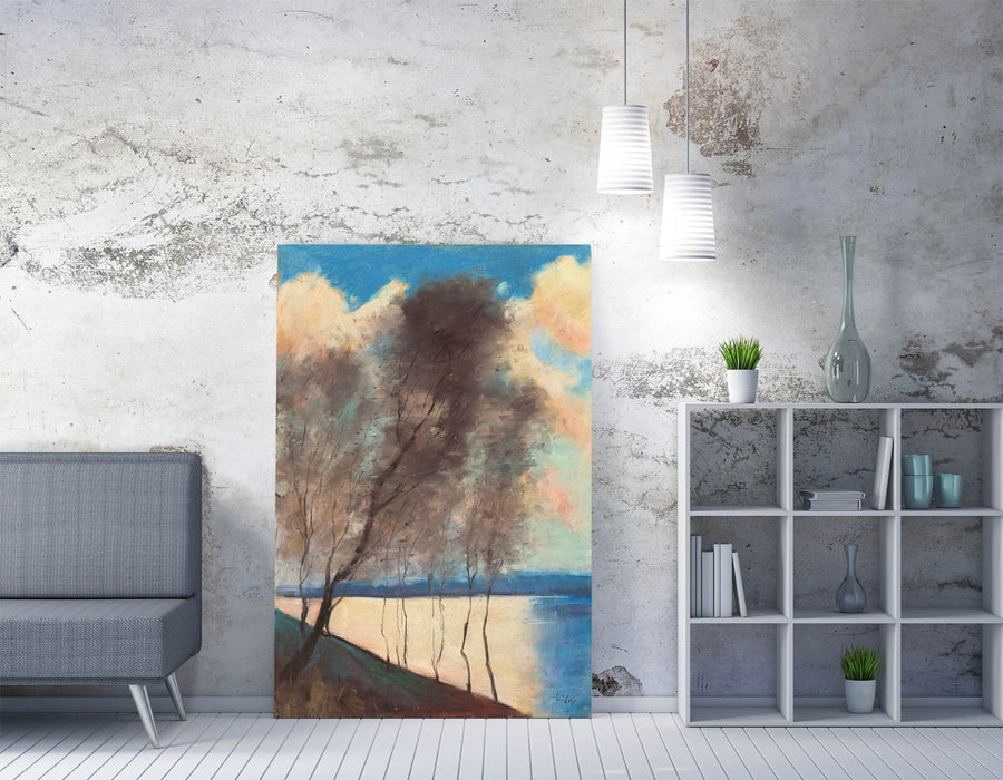 LESSER URY, TREE RIVER LANDSCAPE -CANVAS WALL ARTWORK PIC PRINT
