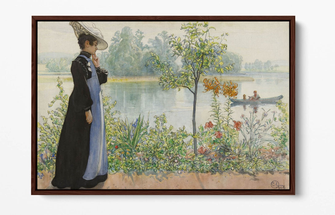 Canvas Wall Art Carl Larsson Karin At The Shore | Handmade Float Effect Print