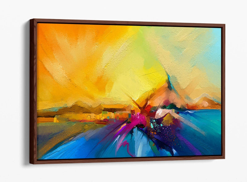Canvas Wall Art - Abstract Colour Splash Print | Float Effect Canvas, Ready to Hang