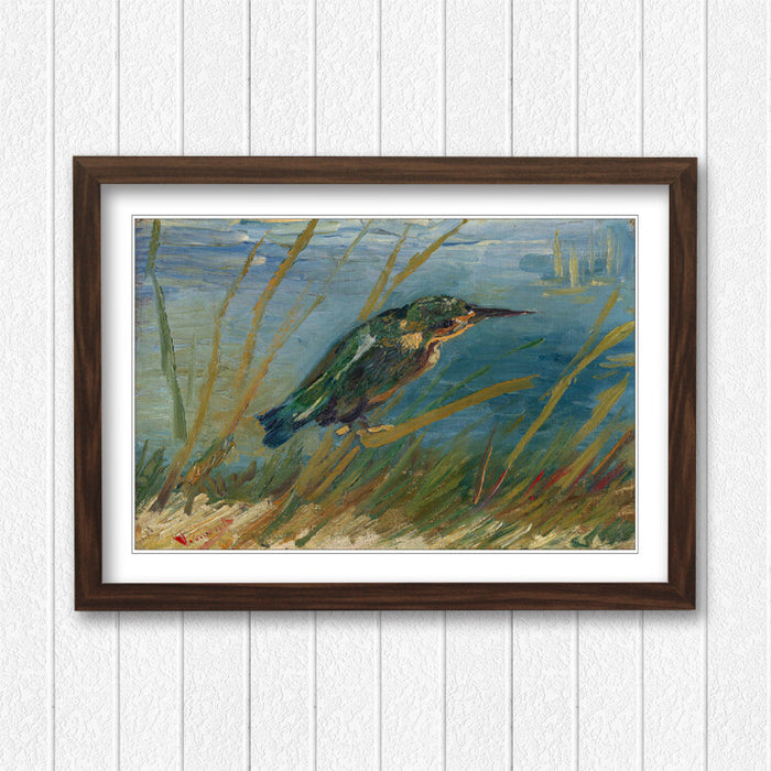 Van Gogh Framed Wall Art – Kingfisher Bird Print on Matte Paper Poster