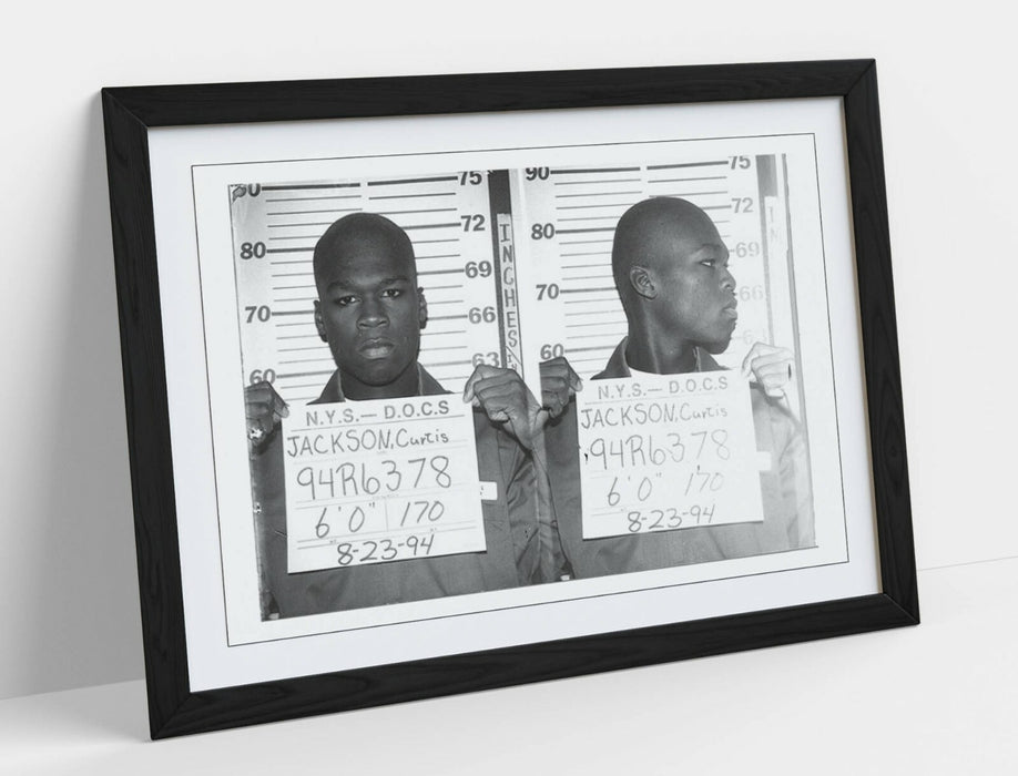 50 CENT MUGSHOT 1 -ART FRAMED POSTER PICTURE PRINT ARTWORK- BLACK & WHITE