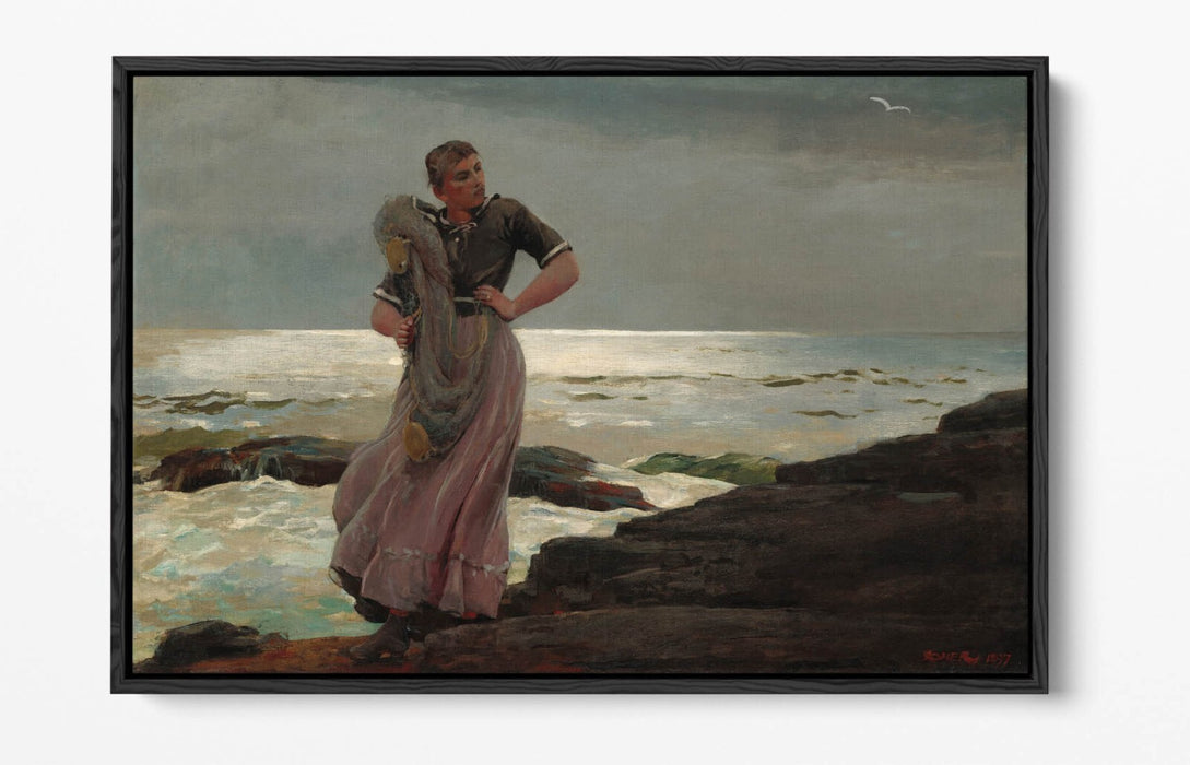 WINSLOW HOMER, A LIGHT ON THE SEA -FLOAT EFFECT CANVAS WALL ART PRINT