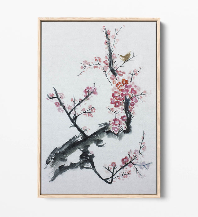 Canvas Wall Art – Asian Tree Blossom Float Effect on Premium MDF Frame