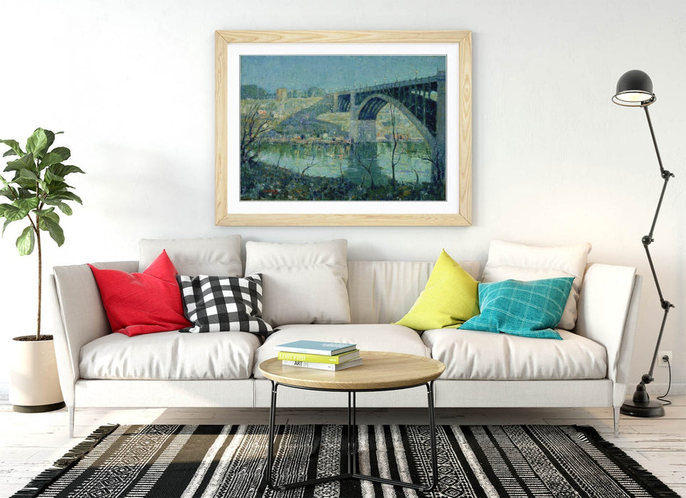 Framed Wall Art – Ernest Lawson Spring Night Harlem River Painting Print 4 Sizes