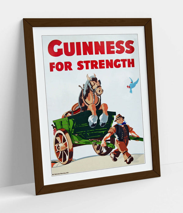 VINTAGE "GUINNESS FOR STRENGTH" POSTER ADVERT -FRAMED WALL ART PICTURE PRINT