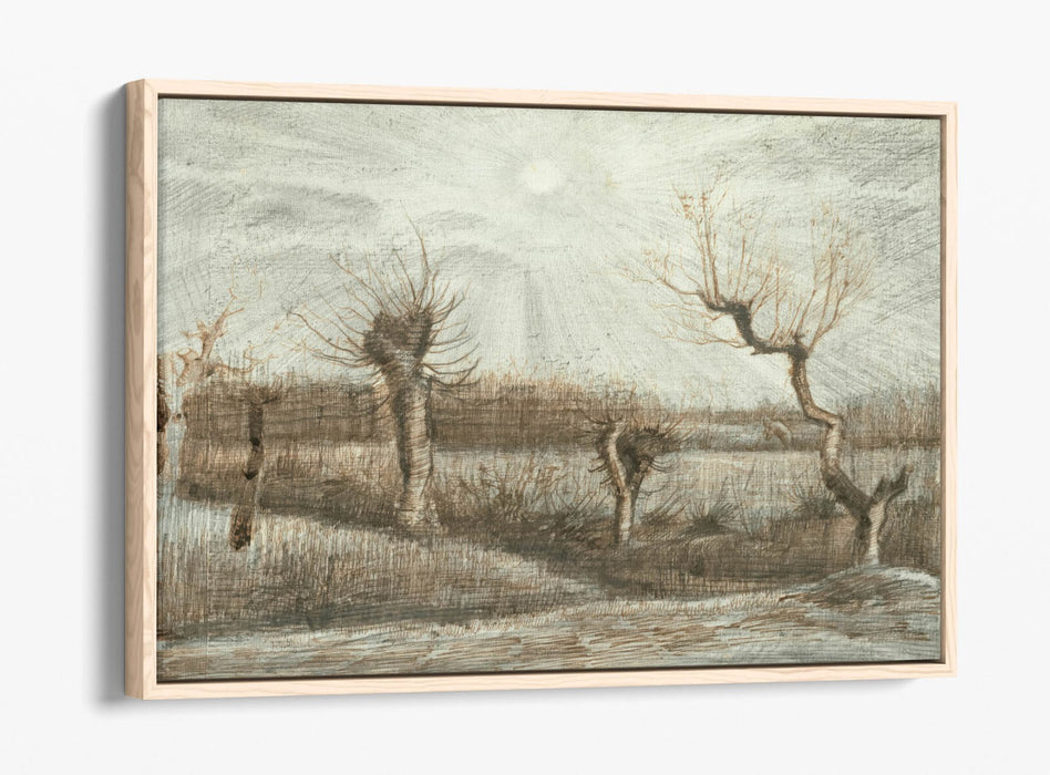 VINCENT VAN GOGH, TETARDS (POLLARDS) -FLOAT EFFECT CANVAS WALL ART PRINT