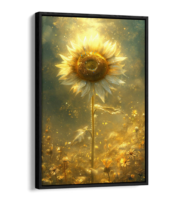 Float Effect Canvas Art – Sunflower Underwater Wall Decor With Premium Varnish Finish