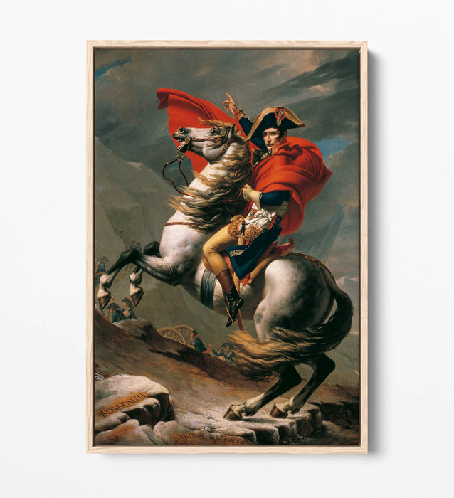 Napoleon Crossing the Alps Canvas - Float Effect Canvas Wall Art, Handmade UK