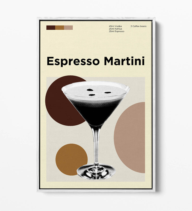 Espresso Martini Poster - Funky Cocktail Decor | Float Effect Canvas Wall Art