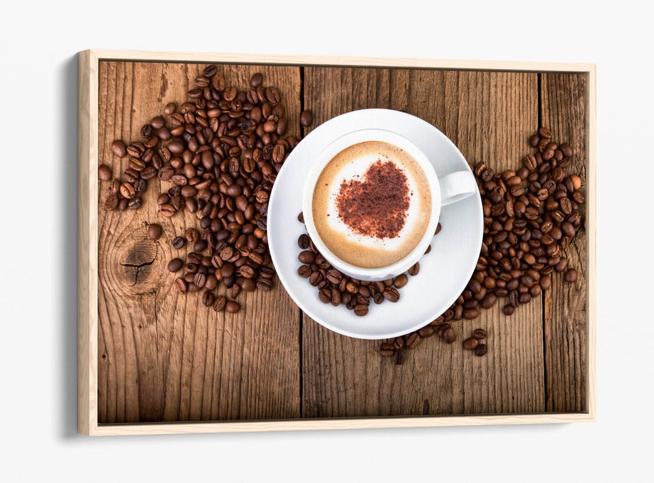 Canvas Wall Art - Coffee Cup Cafe Kitchen Decor | Float Effect Premium Print