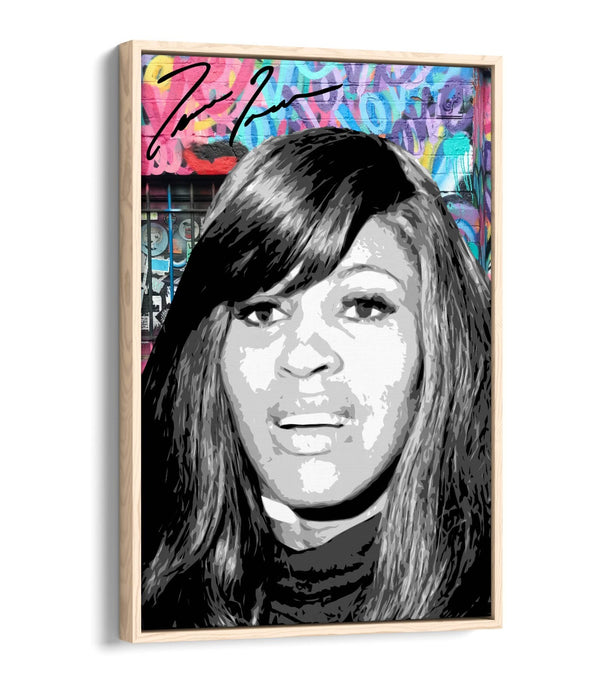 Graffiti Canvas Wall Art – Tina Turner Portrait Float Effect Canvas Print