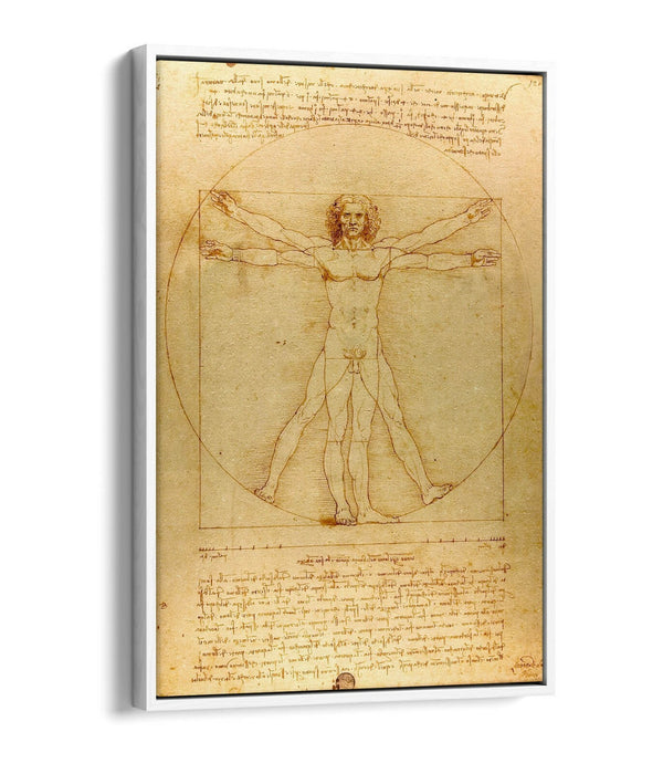 Vitruvian Man Canvas Art - Premium Float Effect Canvas Wall Art with MDF Frame