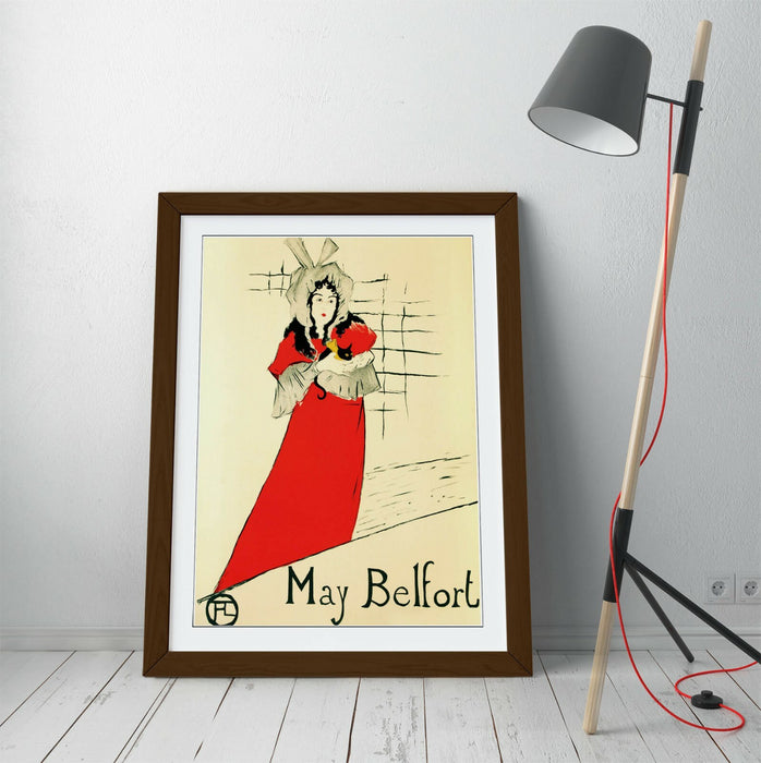 Henri de Toulouse Lautrec Poster – Framed Art Print With Woodgrain Frame, Ready To Hang