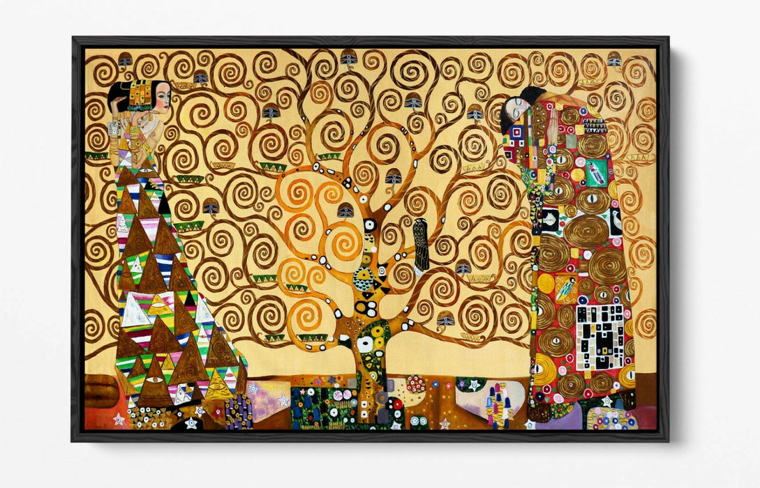 GUSTAV KLIMT THE TREE OF LIFE -FLOAT EFFECT CANVAS WALL ART PIC PRINT- ORANGE