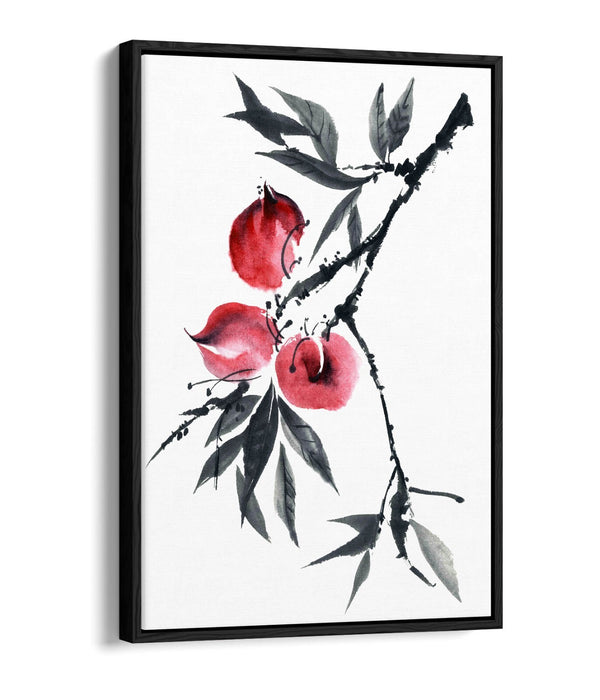 Peach Tree Canvas Art – Watercolour Wall Art | Float Effect Canvas Print