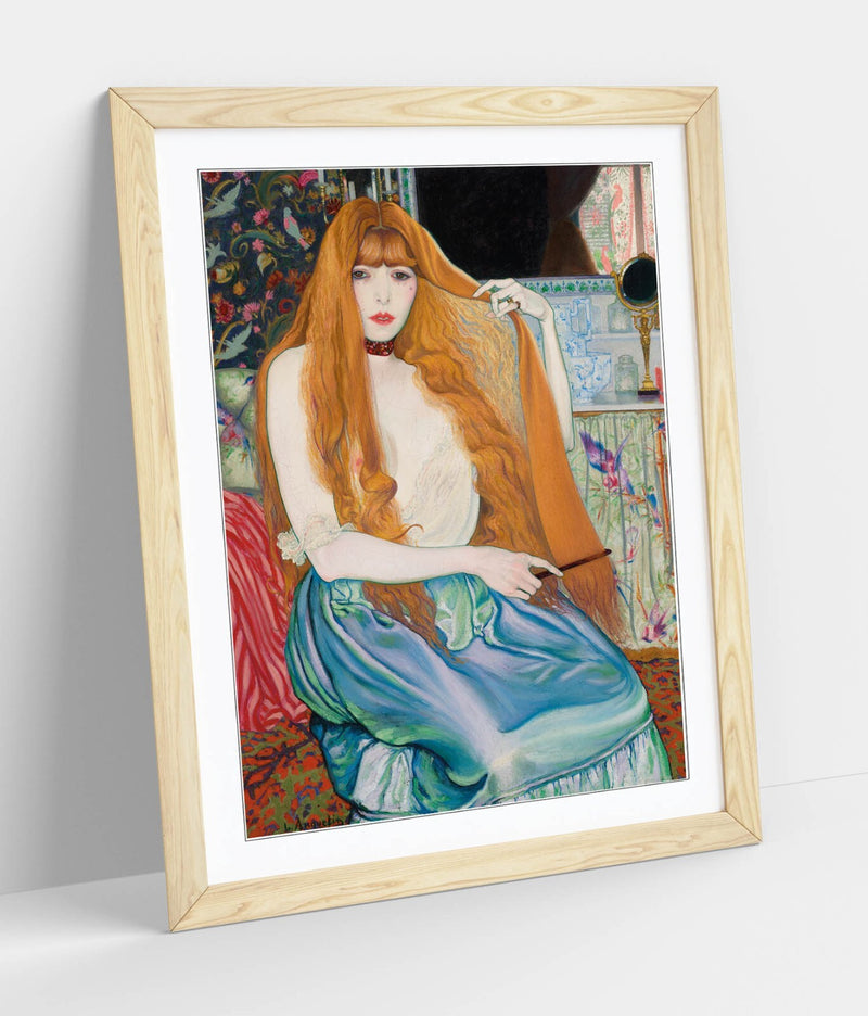 Framed Wall Art - Louis Anquetin Woman At Her Toilet Painting Print 4 Sizes