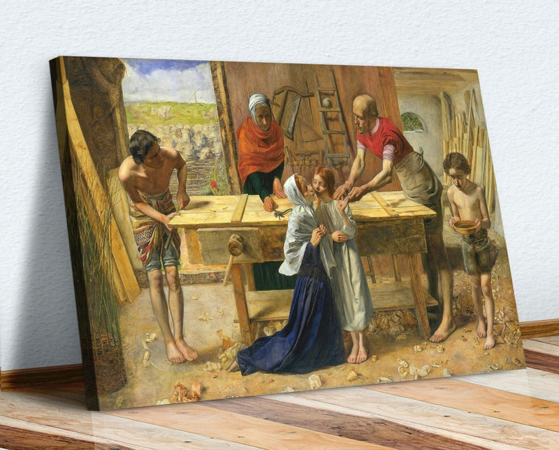 Canvas Wall Art – John Everett Millais Christ House Painting on Archival Grade Canvas