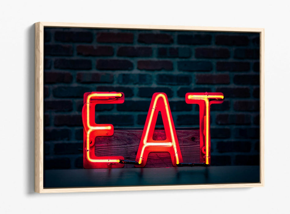 Kitchen Neon Sign - Float Effect Canvas Wall Art | Navy Handmade Kitchen Decor