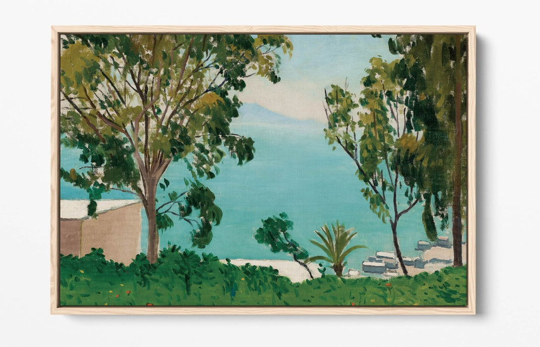 Float Effect Canvas Art - Albert Marquet Beach Scene Through Trees, Handmade UK