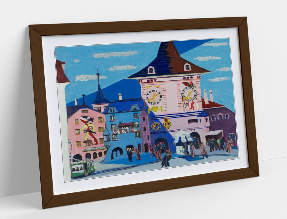 Framed Art Poster – 'Ernst Ludwig Kirchner, Bern Bell Tower' Print on Matte Paper
