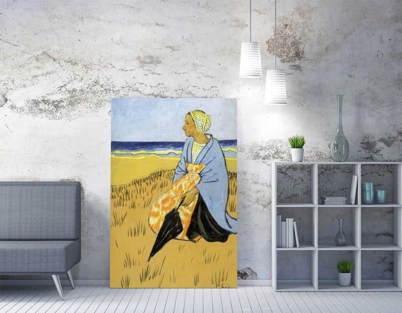 Canvas Wall Art Print - Paul Serusier Breton Woman Painting on Seashore, Ready to Hang
