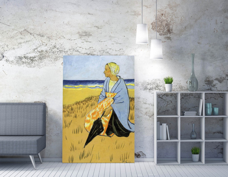 PAUL SERUSIER, BRETON WOMAN AT THE SEASHORE-CANVAS WALL ART ARTWORK PRINT