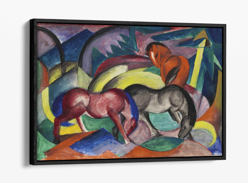 Canvas Wall Art - Franz Marc Three Horses Float Effect Print | Handmade, Ready to Hang