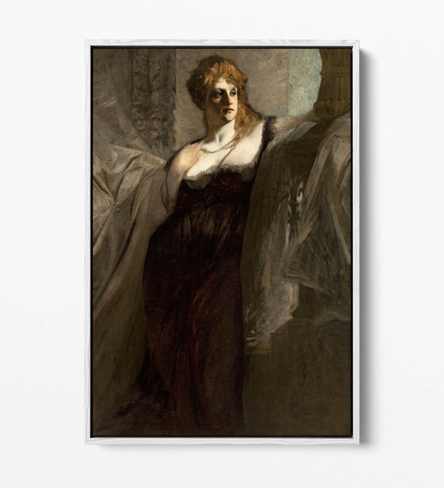 HANS MAKART, PORTRAIT OF A YOUNG WOMAN -FLOAT EFFECT CANVAS WALL ART PIC PRINT